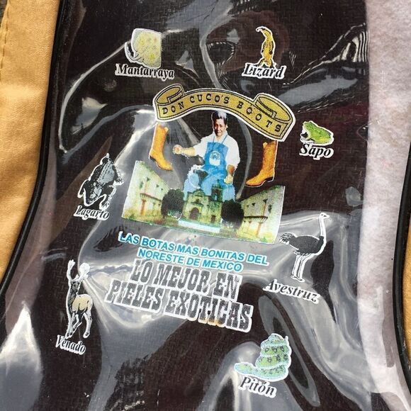 Don Cuco’s Mexico Exotic Lizard & Leather Roper Boots Original Carry Case - Picture 15 of 16